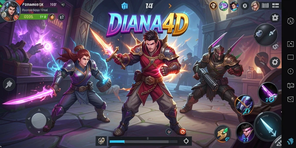 Gambaran seru gameplay DIANA4D dalam pertarungan yang menegangkan.