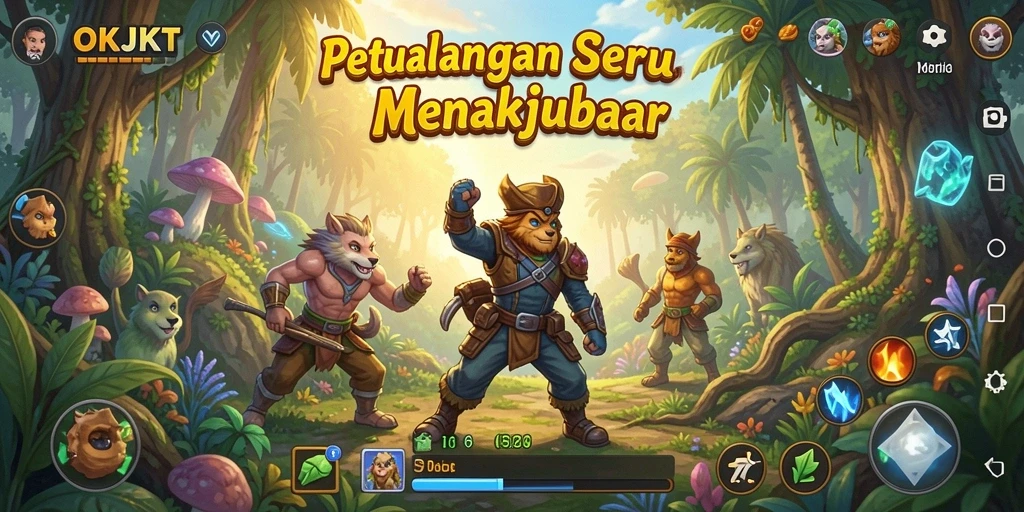 Screenshot OKJKT menampilkan gameplay petualangan yang mendebarkan.