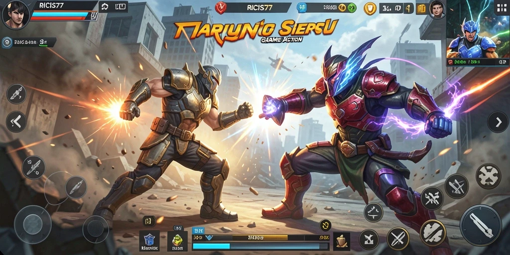 Tampilan seru gameplay RICIS77 yang penuh aksi.