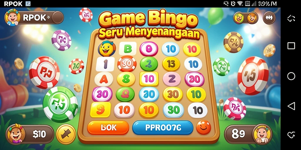 Tampilan gameplay seru dari RPOK saat bermain Bingo.