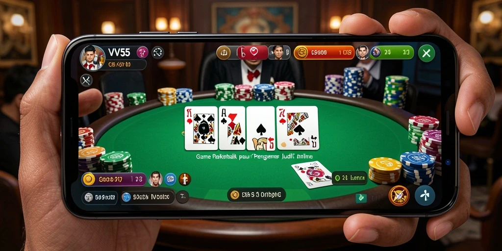 Tampilan gameplay Poker yang menarik di VV55.